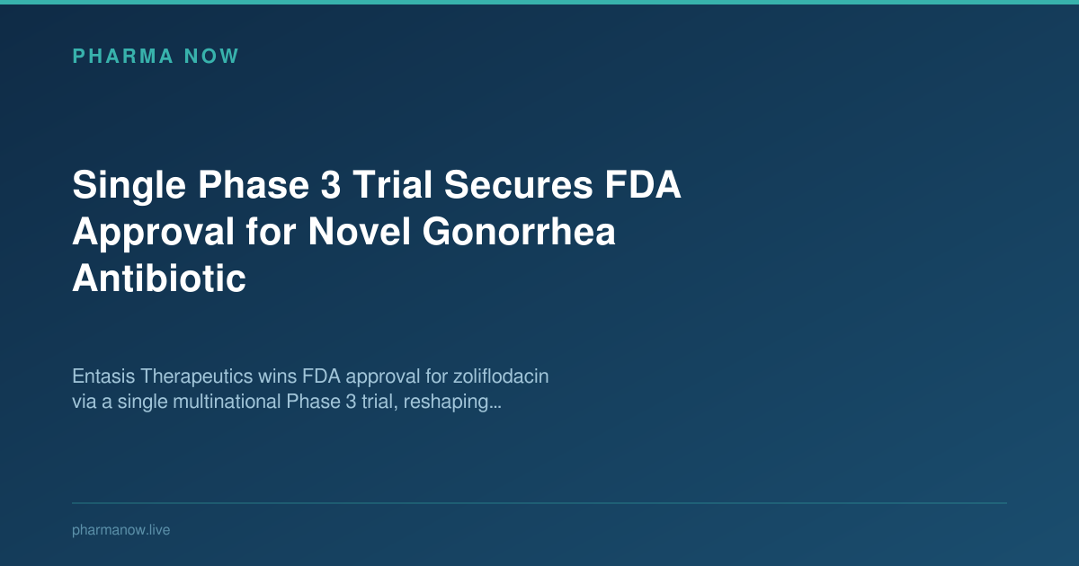 Single Phase 3 Trial Secures FDA Approval for Novel Gonorrhea Antibiotic