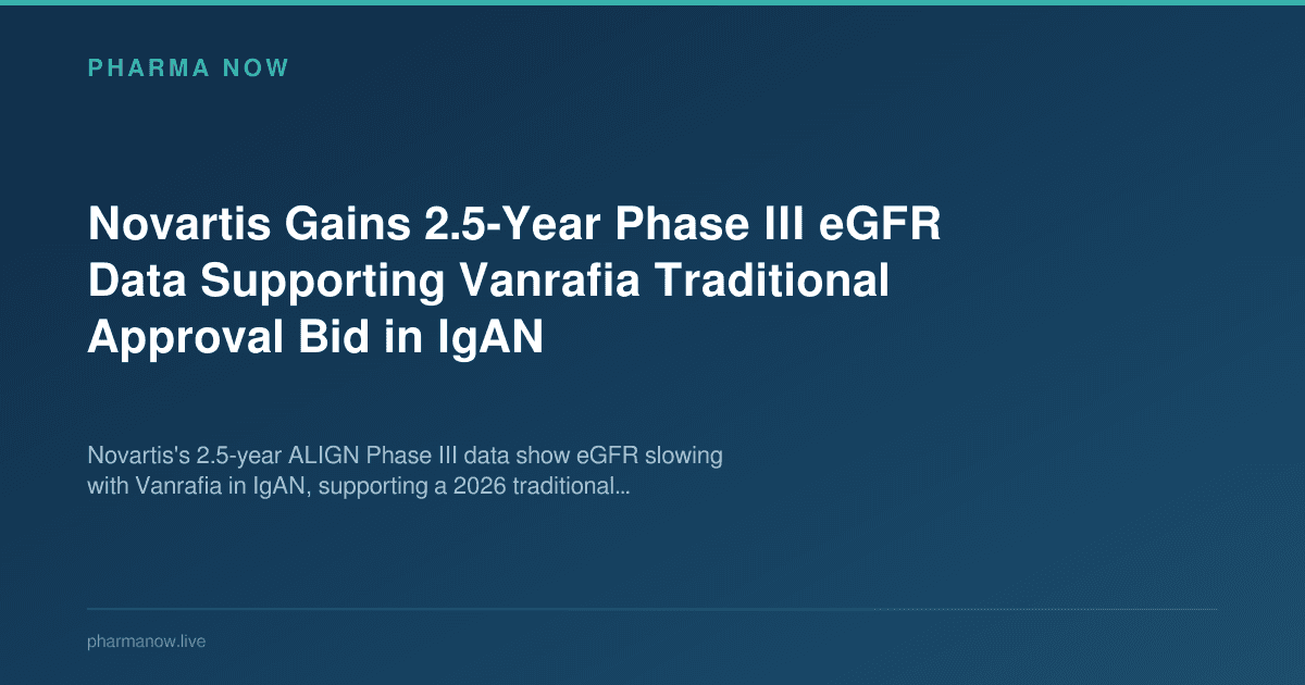 Novartis Gains 2.5-Year Phase III eGFR Data Supporting Vanrafia Traditional Approval Bid in IgAN
