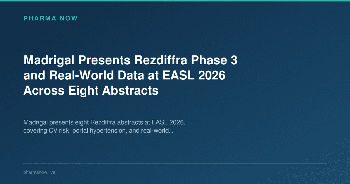 Madrigal Presents Rezdiffra Phase 3 and Real-World Data at EASL 2026 Across Eight Abstracts