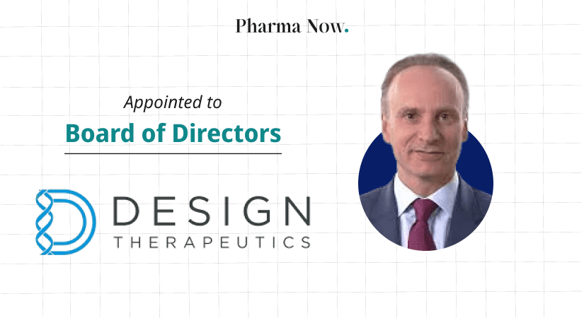 Design Therapeutics Appoints Former GW Pharma CEO Justin Gover To Board of Directors As Arsani William Departs