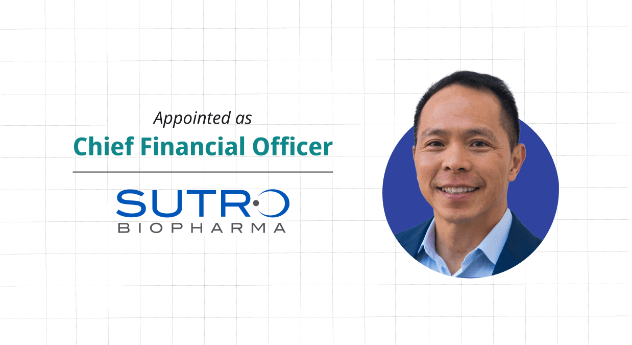 Sutro Biopharma Names Greg Chow As The New Chief Financial Officer