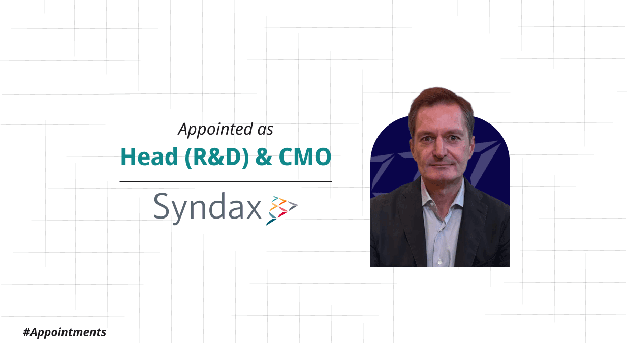 Syndax Pharmaceuticals Appoints Dr. Nicholas Botwood As Head Of R&D And Chief Medical Officer